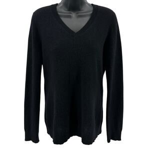 Charter Club Luxury Cashmere Sweater WMNS M Pullover Black Long Sleeves Stretchy